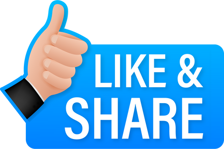 Share like on white background.